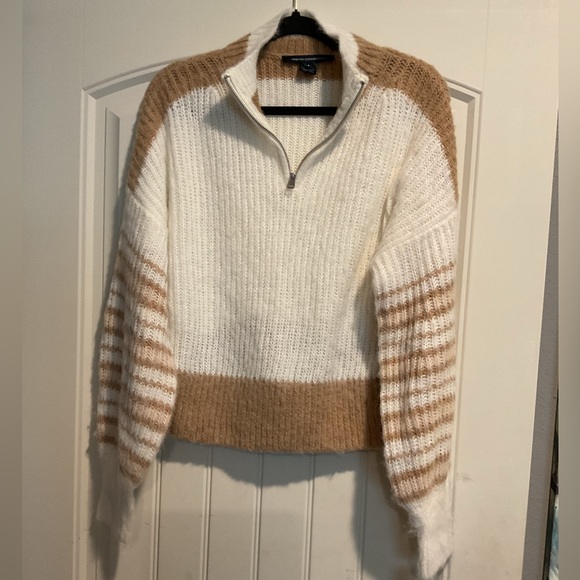 86. NWT French Connection Striped Half-Zip Sweater, Size Small. - Picture 4 of 7